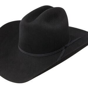 Stetson Cattleman Cowboy Hat Black Size 7 1/4 Wool Felt Western Hat Used
